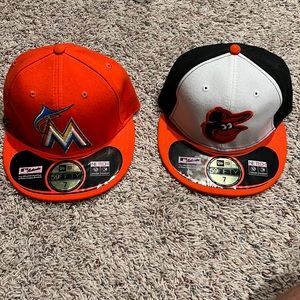 MLB Fitted Caps Miami Marlins Baltimore Orioles